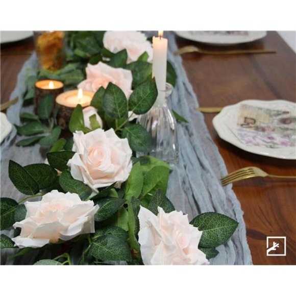 5Pcs 32.5FT Pink Flower Garland Fake Rose Vines Faux Artificial Floral Garland - Picture 6 of 8